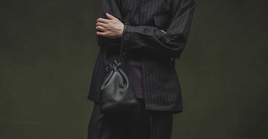 巾着クラッチバッグ